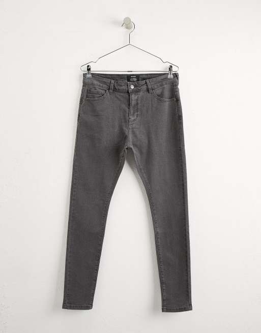 Superenge in grau Grau Jeans Bershka 1wpdHqH