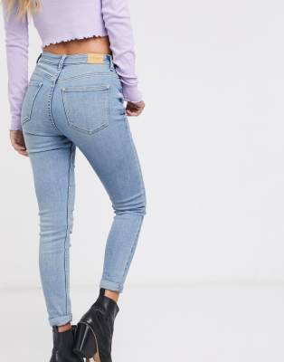 Bershka - Superskinny jeans in lichtblauwe wassing | ASOS