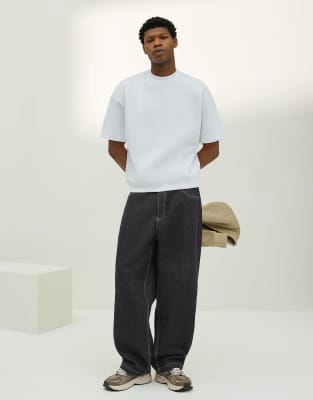 Superweite Jeans in Grau Grau 34