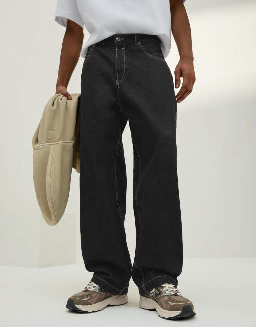 Bershka – Superweite Jeans in Grau, 3 von 4