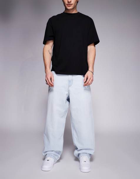 Bershka – Superweite Jeans in Hellblau - view 1