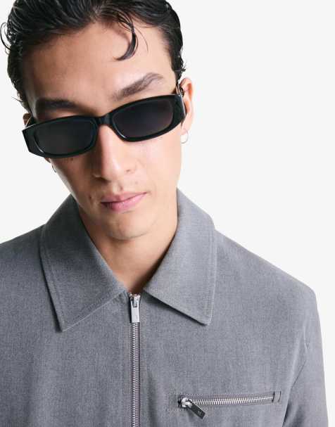 Bershka - Surchemise à fermeture éclair - Gris - view 1