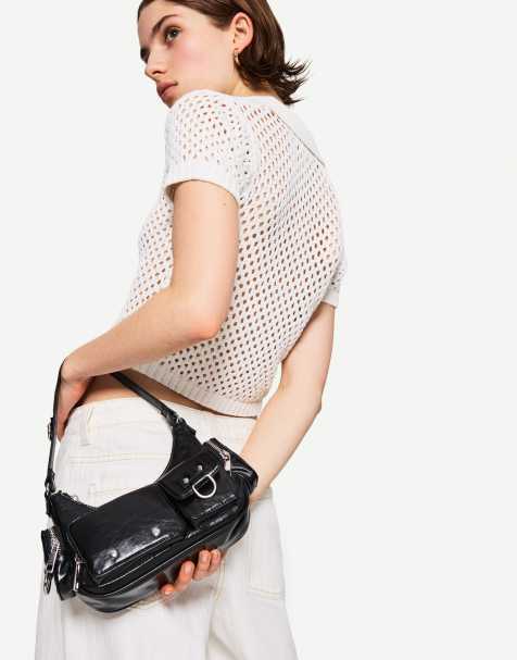 Bershka – Svart axelväska med flera fickor - view 1