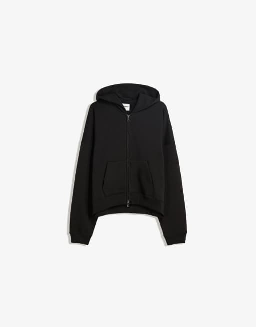 Bershka – Svart huvtröja i oversize med dragkedja, 4 av 4