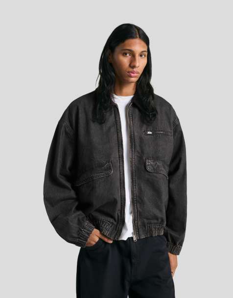 Bershka – Svart jeansjacka med fickor - view 1