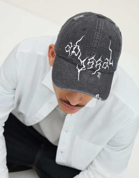 Bershka – Svart keps i denim med broderi - view 1