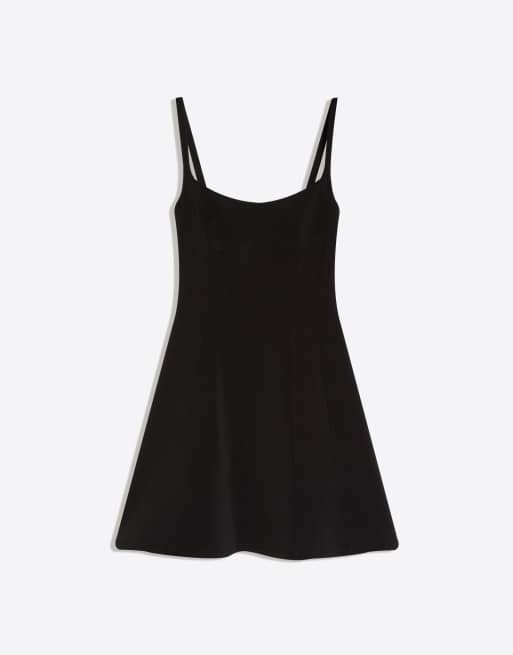 Bershka – Svart miniklänning med korsettdetalj, 4 av 4