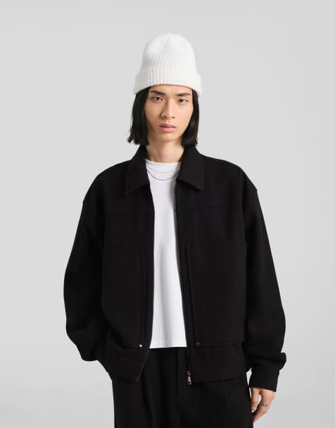 Bershka – Svart overshirt med boxig passform och dragkedja - view 1