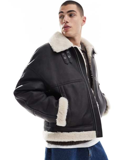 Bershka – Svart pilotjacka i läderimitation - view 1