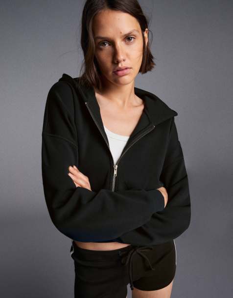 Bershka – Svart set med huvtröja med dragkedja - view 1