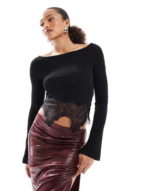 Bershka – Svart spetstopp