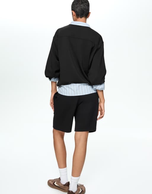 Bershka – Svart sweatshirt i oversize och modal, 2 av 4