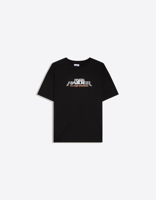 Bershka – Svart t-shirt i oversize med Tomb Raider-tryck, 3 av 3