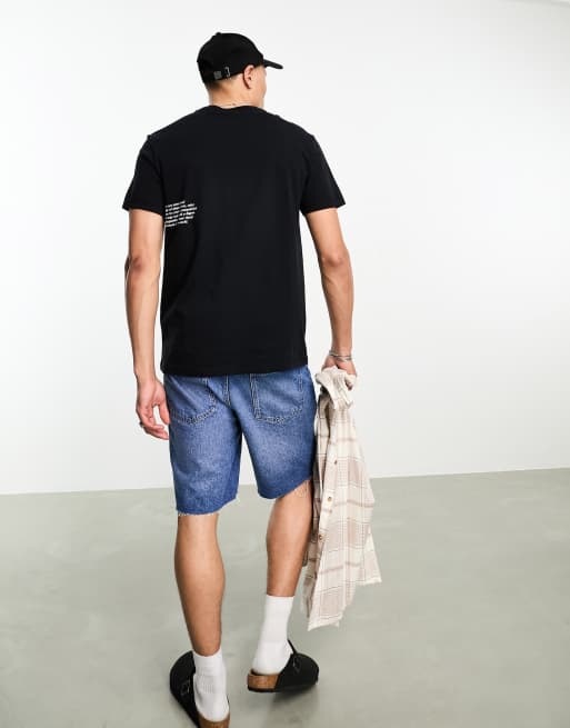 Bershka – Svart t-shirt med fyrkantigt tryck med blomma , 2 av 4