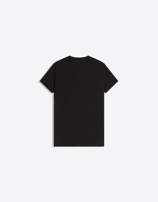 Bershka – Svart t-shirt med korta ärmar och uppvikt kant, 6 av 6