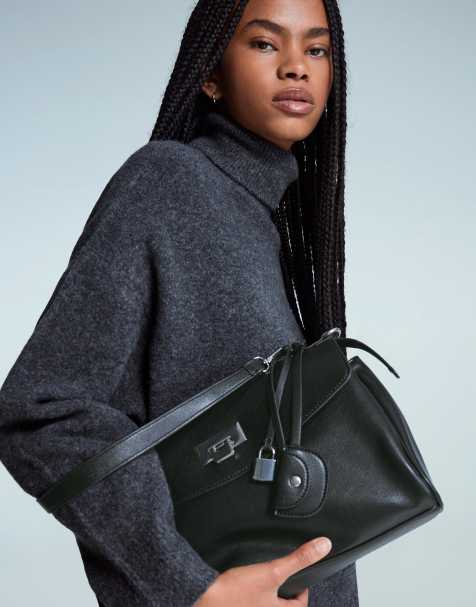 Bershka – Svart väska med läder effekt - view 1