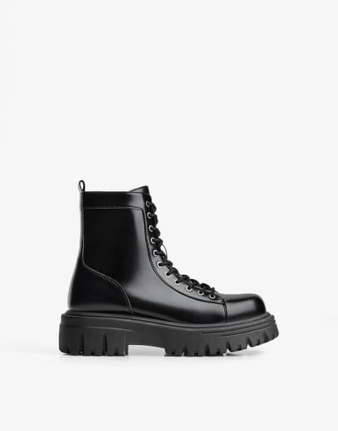 Bershka – Svarta ankelboots med snörning - view 1