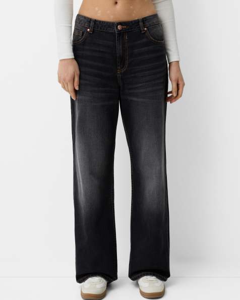 Bershka – Svarta, baggy jeans - view 1