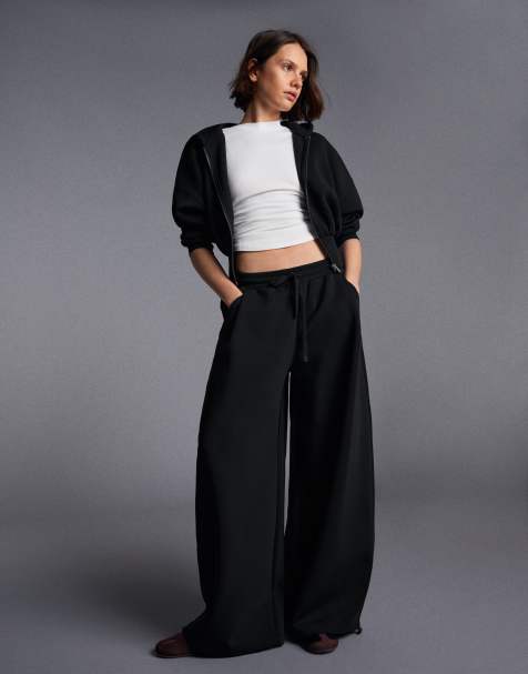 Bershka – Svarta barrelbyxor i modal - view 1