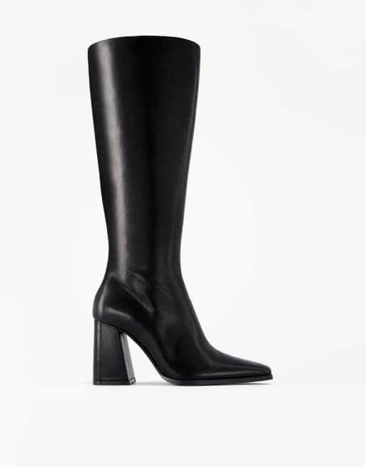 Bershka – Svarta boots med blockklack