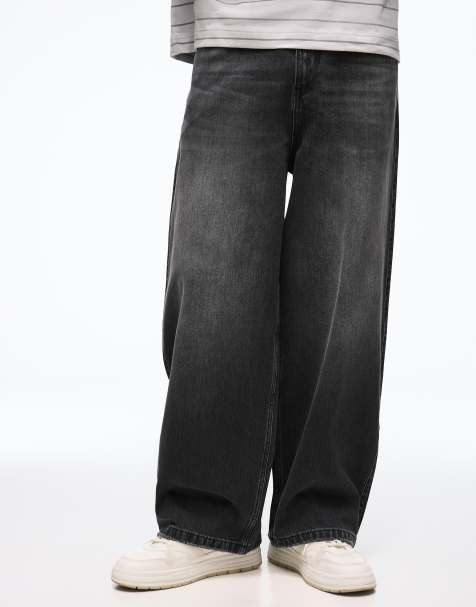 Bershka – Svarta, extra baggy jeans - view 1