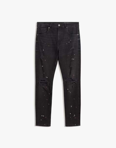 Bershka – Svarta jeans med revor - view 1