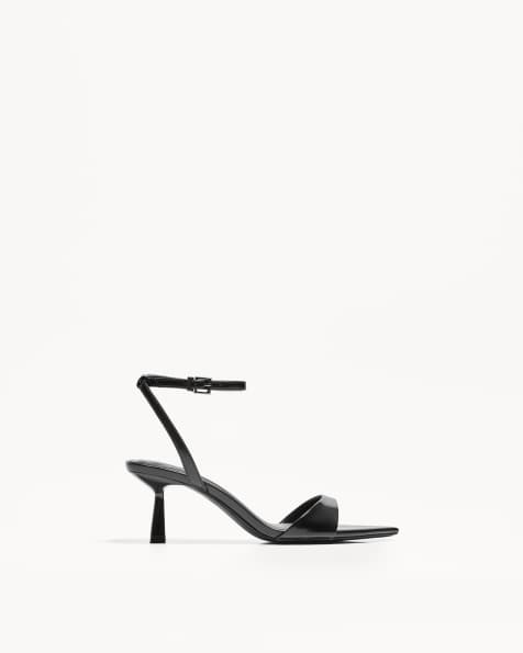 Bershka – Svarta klacksandaler med ankelrem - view 1
