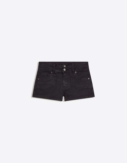 Bershka – Svarta minishorts i denim, 4 av 4