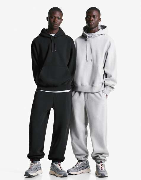 Bershka – Svarta och grå mjukisbyxor i fleece, 2-pack - view 1