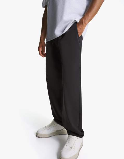Bershka – Svarta, raka, figursydda mjukisbyxor - view 1