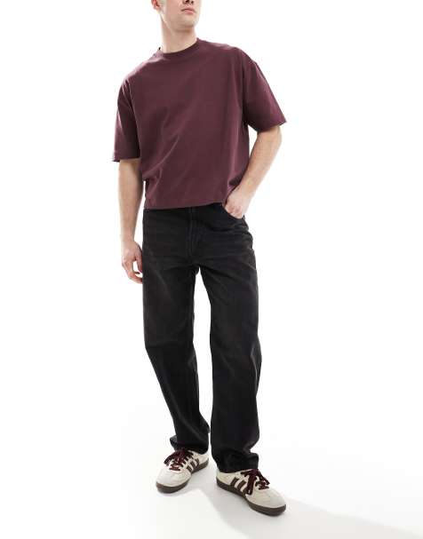 Bershka – Svarta, raka jeans i 90-talsstil - view 1