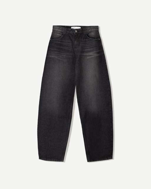 Bershka – Svartvita jeans med barrelben  , 4 av 4