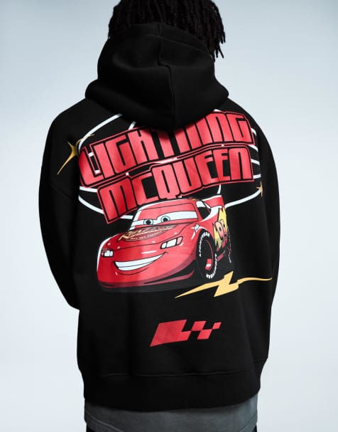 Bershka - Sweat à capuche avec imprimé Cars - Noir - view 1