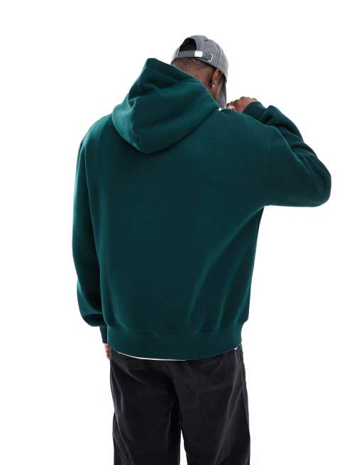 Bershka Sweat a capuche basique Vert bouteille