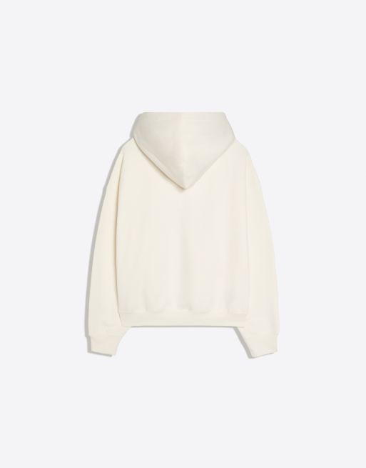 Bershka - Sweat à capuche coupe carrée - Blanc, 6 de 6