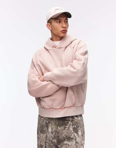 Bershka - Sweat à capuche coupe carrée - Rose délavé - view 1