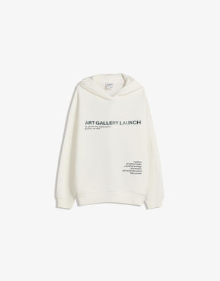 Sweat à capuche imprimé - Blanc S