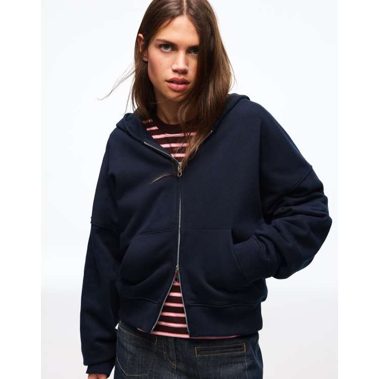 DESIGN - Sweat à Capuche Oversize Avec Détail Résille Sur L Noir Delave