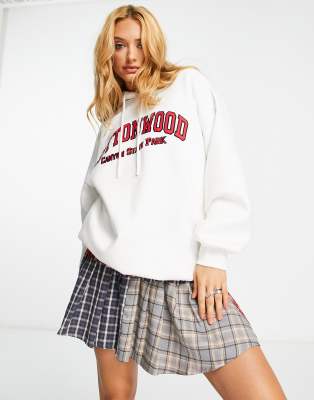 Sweats à capuche Bershka vert femme