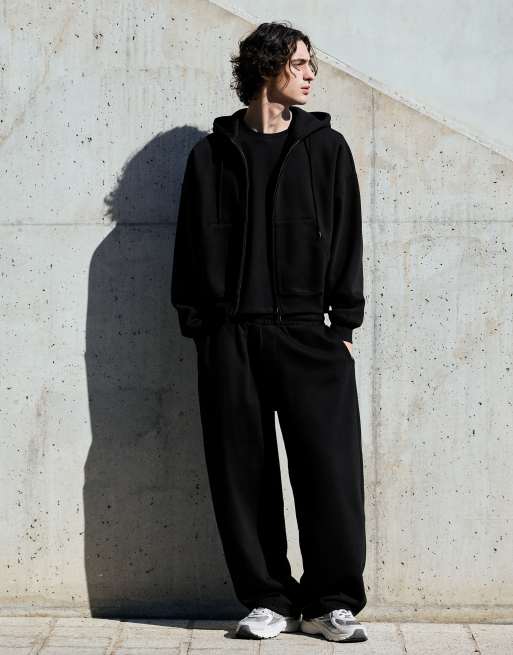Bershka - Sweat à capuche zippé coupe carrée - Noir, 2 de 7