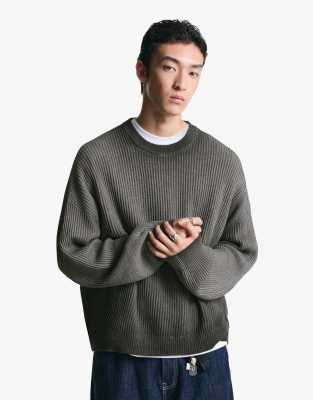 Bershka - Sweat coupe carrée - Noir