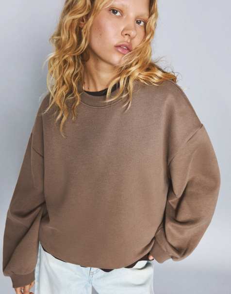 Bershka - Sweat oversize à poches - Beige - view 1