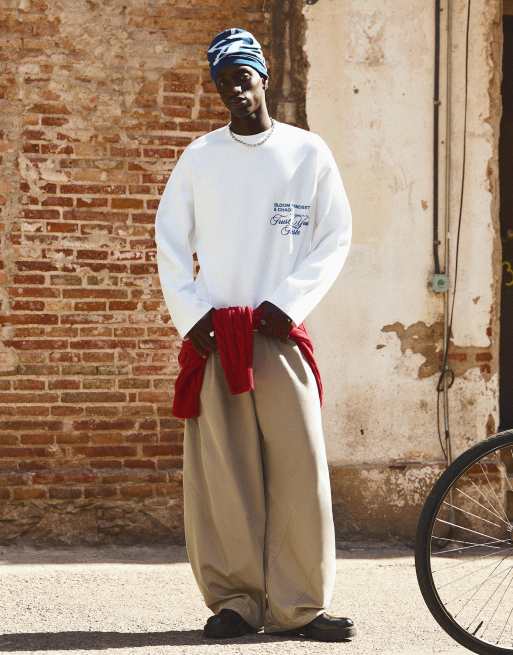 Bershka sweat-shirt imprimé à col rond blanc, 4 de 5
