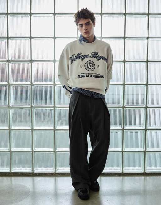 Bershka sweat-shirt imprimé à col rond blanc, 4 de 5