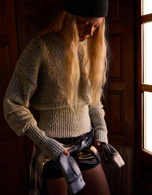 Bershka Sweater met lange, volle mouwen in lichtgroen ASOS