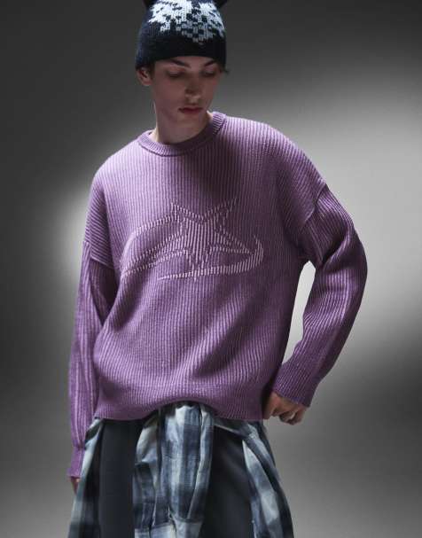 Bershka - Sweater met print in paars - view 1