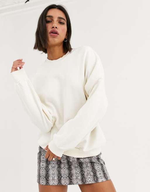 Bershka sweatshirt in ecru | ASOS