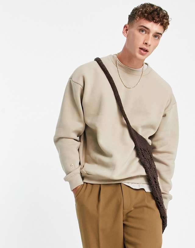 Bershka sweatshirt in sand