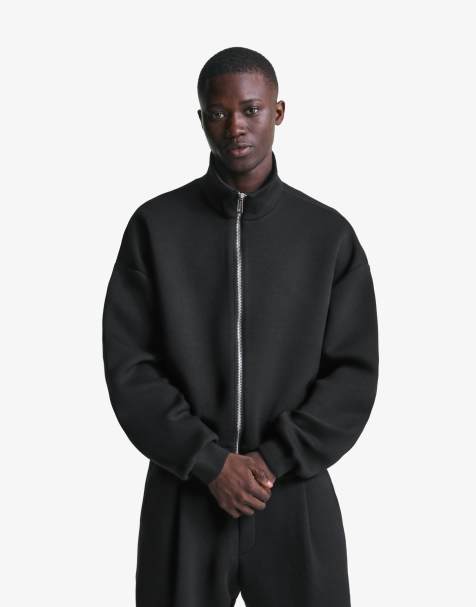 Bershka – Sweatshirt in Schwarz mit Reißverschluss - view 1