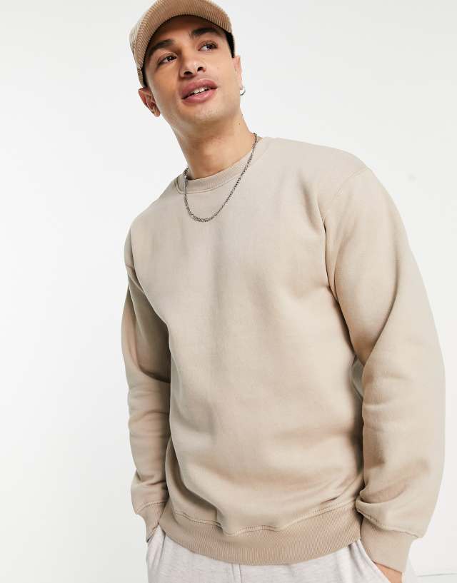 Bershka sweatshirt in stone